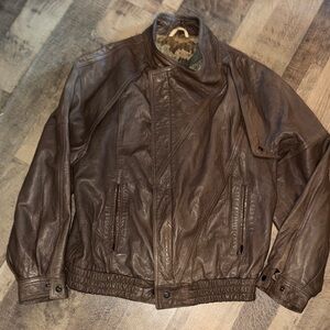 Vintage Cortefiel Brown Leather Jacket | Made in Spain | Men’s 40